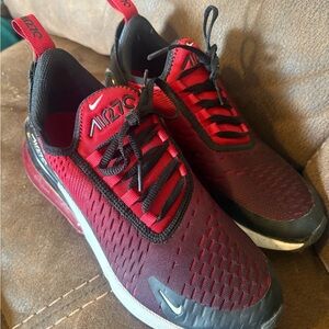 Nike Air Max Red and Black Athletic Shoes